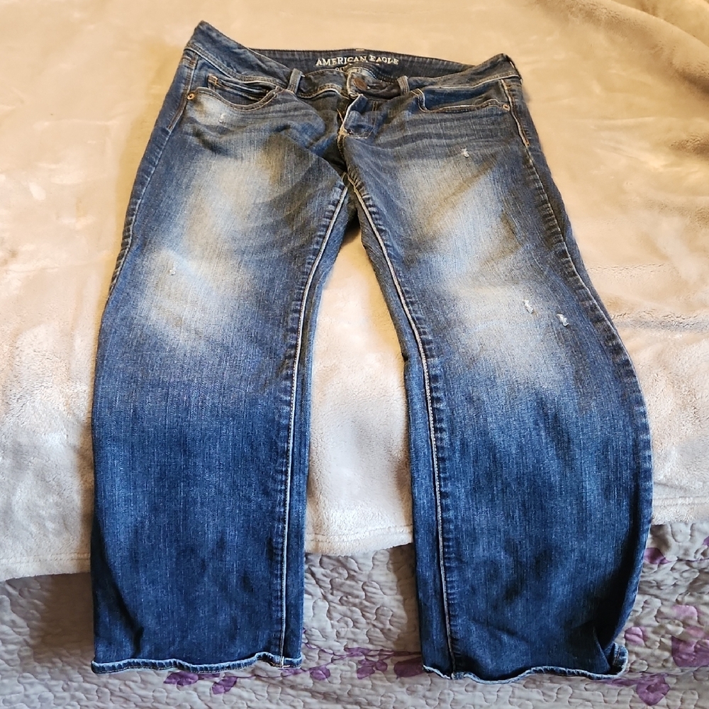 American Eagle Dark Blue Kick Boot Jeans